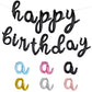 Balloon Vibe Happy Birthday Balloon Banner - Black 16 Inch Cursive Mylar Foil Letters Happy Birthday Banner For Birthday Decor -