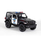 KiNSMART 5'' Die-cast: 2018 Jeep Wrangler Rubicon Police Edition (Black/White)