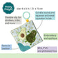 Mary Meyer Crinkle Teether Toy With Baby Paper And Squeaker, 6 X 6-Inches, Yummy Avocado (44141)