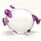 Sansukjai Pig Miniature Figurines Animals Hand Painted Blown Glass Art Collectible Gift Decorate, V1 (Clear Purple)