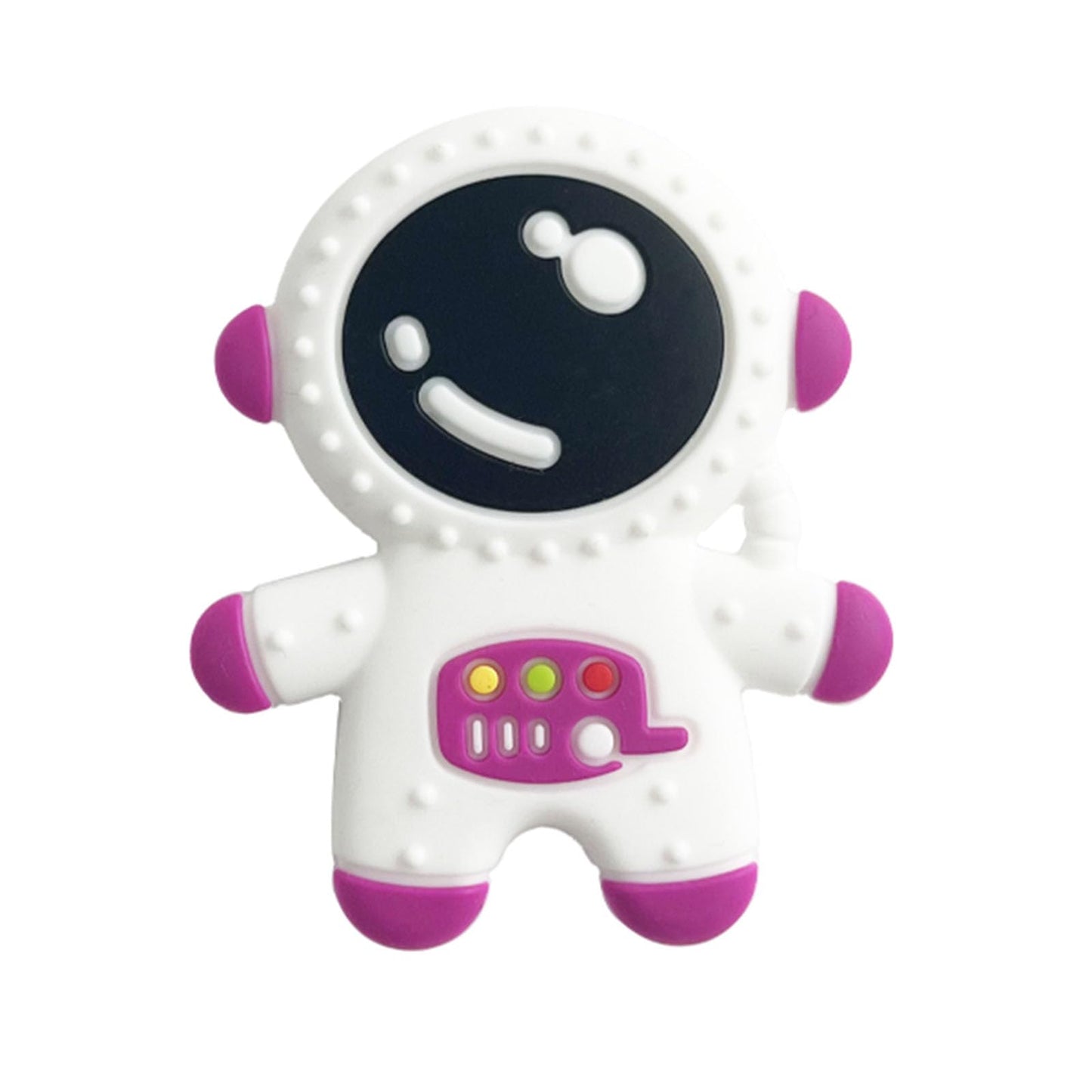 Cuxnoo Baby Teething Spaceman Toy For 3+ Months Infants Sucking, Food Grade Silicon Astronaut Styling Teether, Bpa Free (Purple)