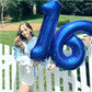 Navy Blue Jumbo Number 6 Balloon 40 Inch, Boy Girl 6Th Birthday Supplies, Foil Helium 6 16 26 46 66 Birthday Giant Balloon, Myla