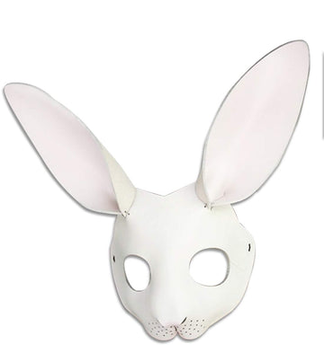 HMILY Handmade bear rabbit mask role playing steampunk Halloween costume props (Rabbit- white)