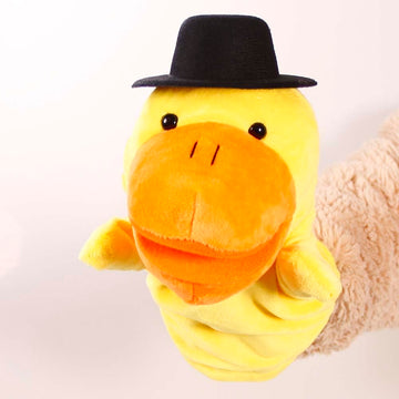 Lanxitown Little Yellow Duck Farm Animal Finger Puppets - Plush Soft Hand Puppets with Movable Mouth for Kids