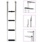 vidaXL Telescopic Folding Boarding Ladder - 4-Step Stainless Steel - Compact, High Strength, Slip-Proof Tread, with Mounting Acc