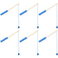 Sumind 6 Pcs Magnetic Fishing Pole Wooden Magnetic Fishing Rods With Magnet Hooks Christmas Fishing Game Toy Gifts For Birthday Party(Blue,Column)