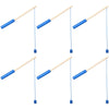 Sumind Magnetic Fishing Pole Set - 6 Pcs Wooden Rods with Magnet Hooks - Blue - Perfect for Christmas and Birthday Party Games