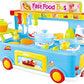 Fast Food Bus Kitchen Play Set Toy 29pcs (Blue)