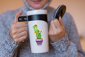Cute Cactus Stickers For Kids,Random 50 Pcs Matte Vinyl Plant Stickers For Journaling,Waterproof Vinyl Cactus Stickers Small For