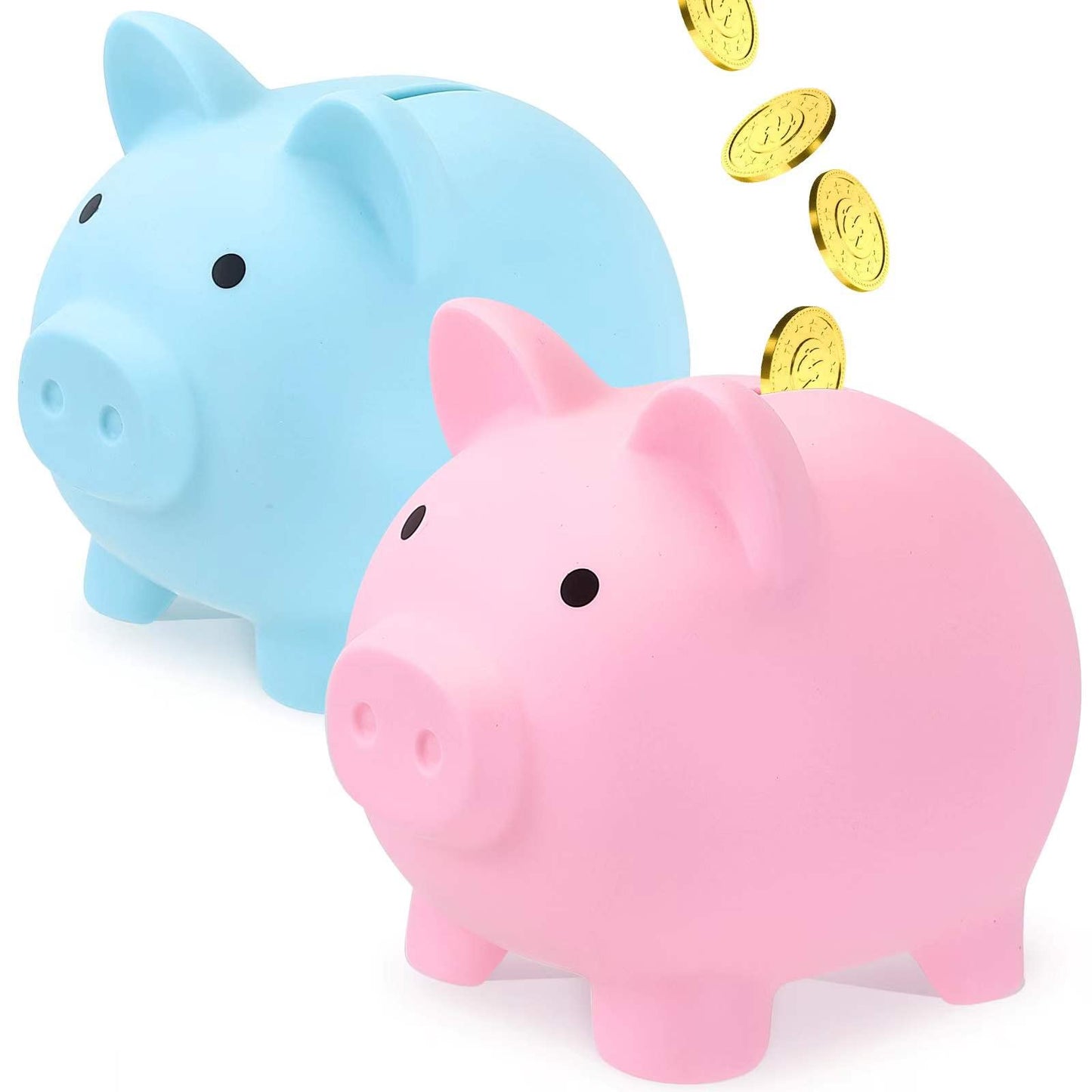 Large Piggy Bank For Boys,Cute Plastic Pig Money Bank,Unbreakable Piggy Bank,Shatterproof Coin Bank For Kids Birthday Festival P