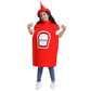 Dsplay Kids Mustard Ketchup Costume Halloween Party (10-12 Years, Red)