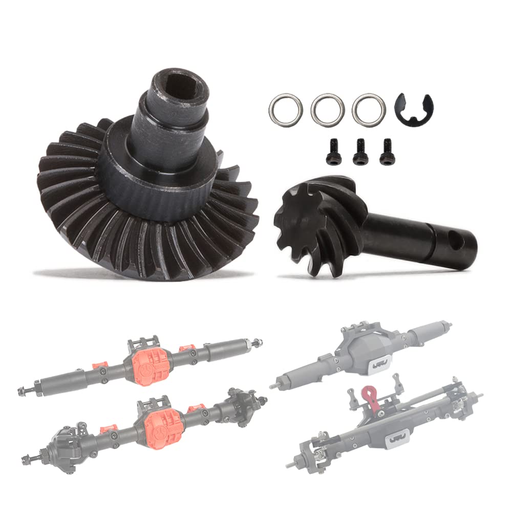 RXZIXYL Heavy Duty Bevel Helical Overdrive Gear RC Car Bevel Gear 8T 24T/27T/30T/33T AR44 for 1/10 RC Rock Crawler Axial SCX10 I