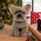 Living Nature French Bulldog Puppy Plush Stuffed Animal - Soft Blue Toy for Kids, 6 inches, Model AN437