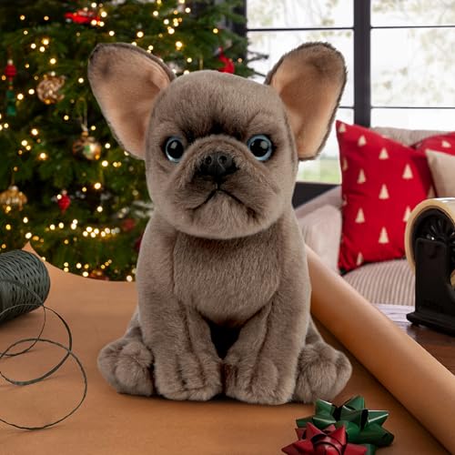 Living Nature French Bulldog Puppy Plush Stuffed Animal - Soft Blue Toy for Kids, 6 inches, Model AN437