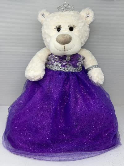 Kinnex Collections Since 1997 20' Quince Anos Quinceanera Last Doll Teddy Bear With Dress (Centerpiece) ~ Arc16831-13 (Purple)