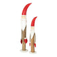 Set Of Two Painted Metal And Wood Santas