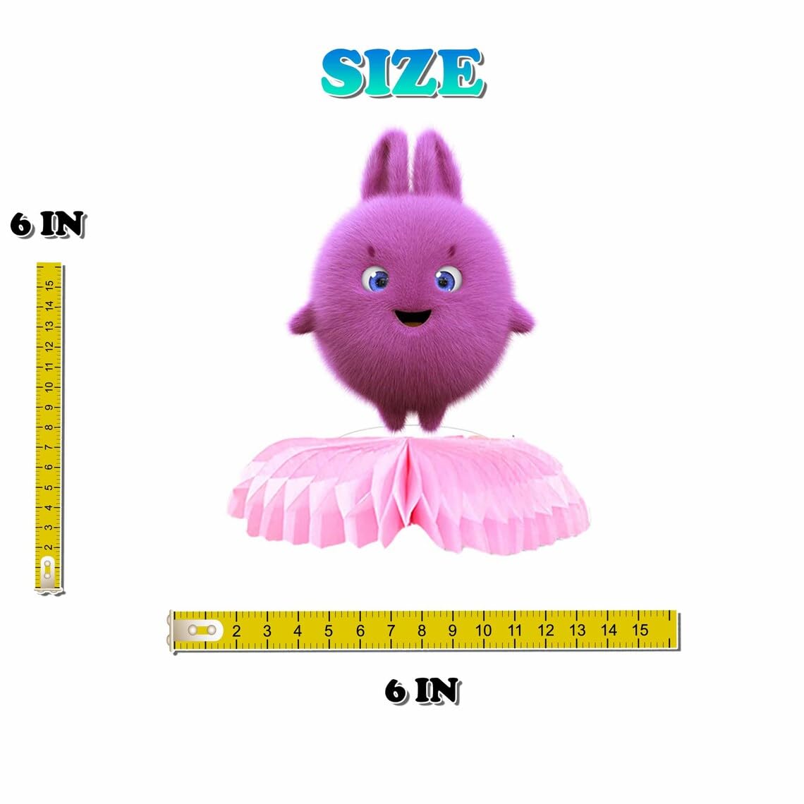 PC Adorable Cartoon Sunny Bunnies 5-Piece Honeycomb Centerpiece Set - Cheerful Cardstock Decorations for Celebrations