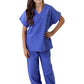 M&M Scrubs Super Soft Children Scrub Set Kids Dress Up (4, Ceil Blue)