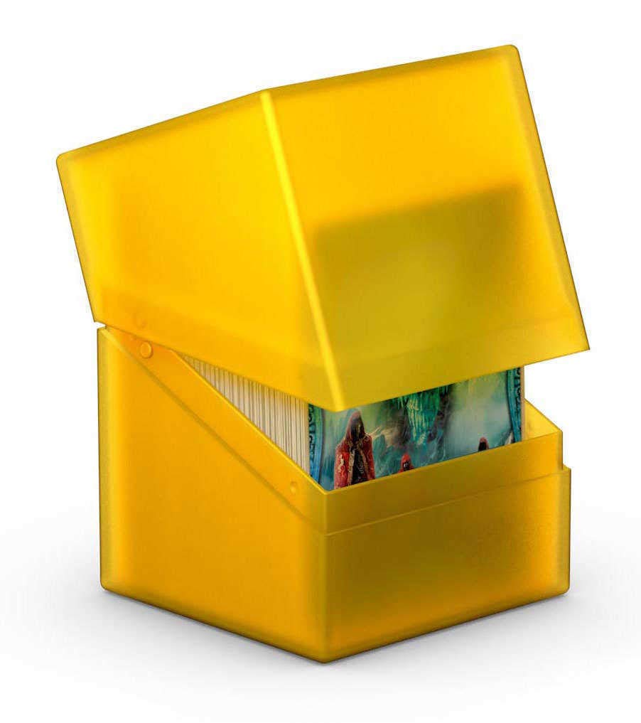 Ultimate Guard Boulder 100+ Classic, Deck Case For 100 Double-Sleeved Tcg Cards, Amber, Secure & Durable Storage For Trading Card Games, Soft-Touch Finish
