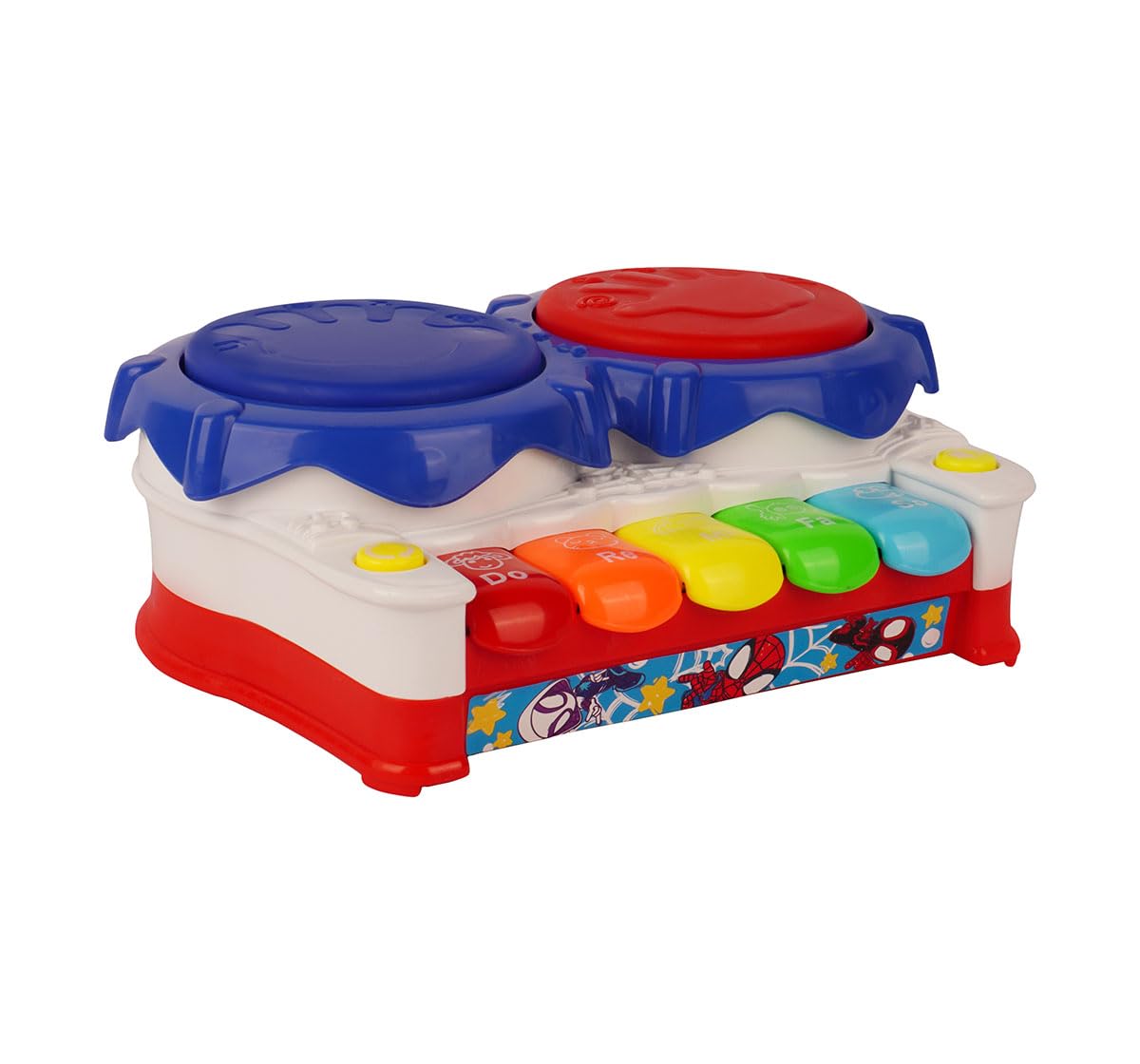 Kriiddaank Spiderman Theme 2In1 Drum And Piano Music Toy For Kids  Interactive Musical Instrument Kit With 3D Lights & Sound,