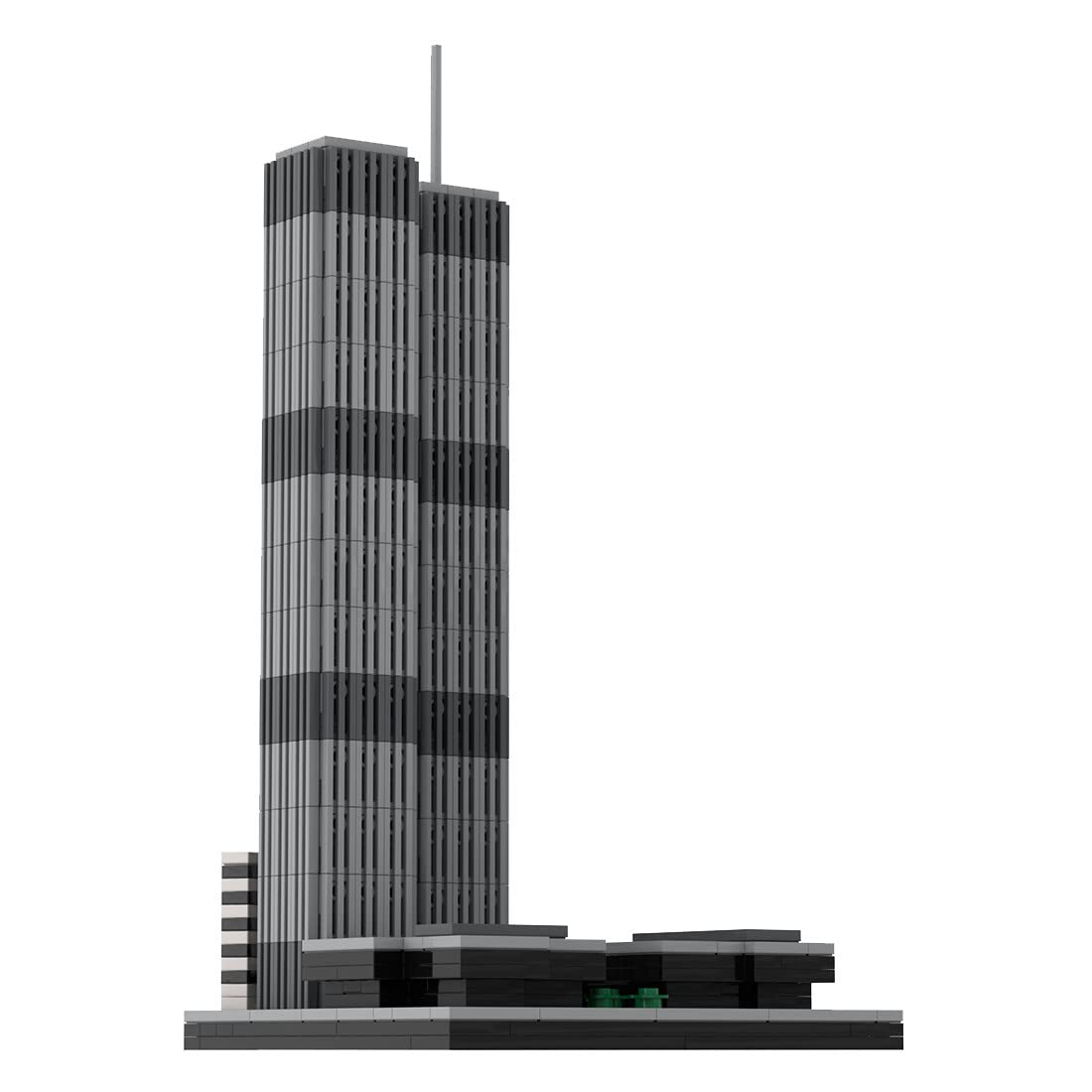 KKXX Building Blocks Toy Set - 1/2000 World Trade Center (1973-2001) Micro Model, Gift for Aircraft Fanatics of Building Block f
