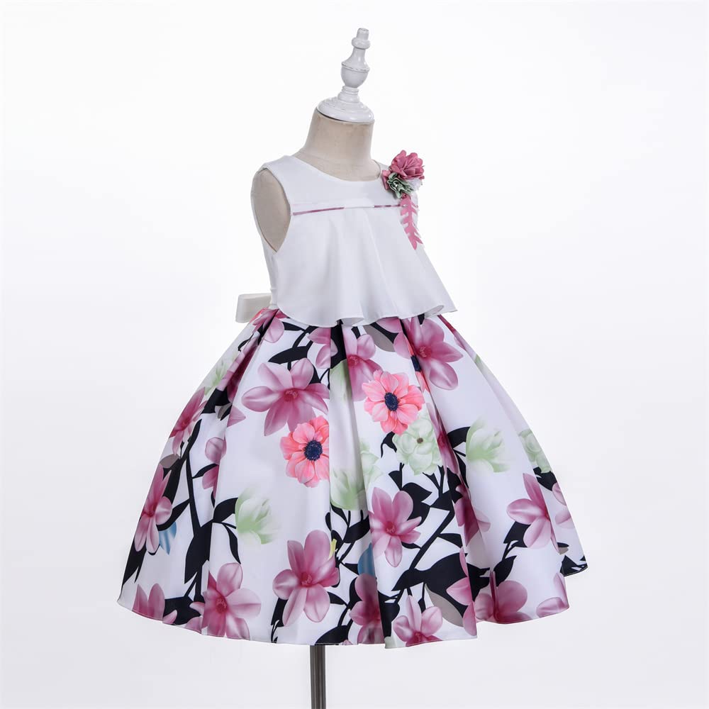 Cosplay Life Floral Dress for Girls and Young mature-themeds Fashion Flower Waistline Kids Party Festival Dress Ages 5-9 Years Old (Onion  8YRS)