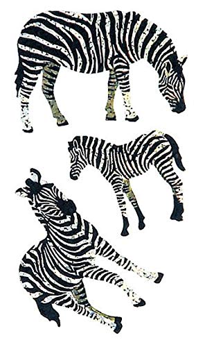 Jillson & Roberts Bulk Roll Prismatic Stickers, Zebras - 50 Repeats