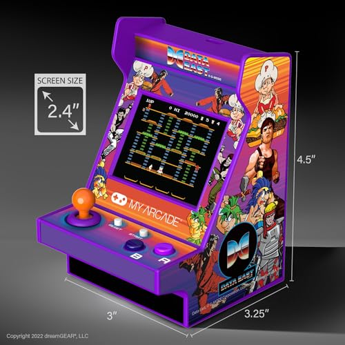 My Arcade Data East Hits Nano Player - 4.5'' Fully Playable Portable Mini Arcade Machine With 208 Retro Games, 2.4'' Screen Colo