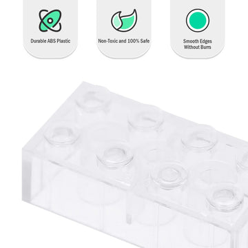 Unirolic Classic Building Bricks, 200 Piece 2X4 Building Blocks Stem Creative Building Toys Compatible With All Major Brands, Moc Building Bricks Diy Play Set For Kids Age 6+ (Transparent White)