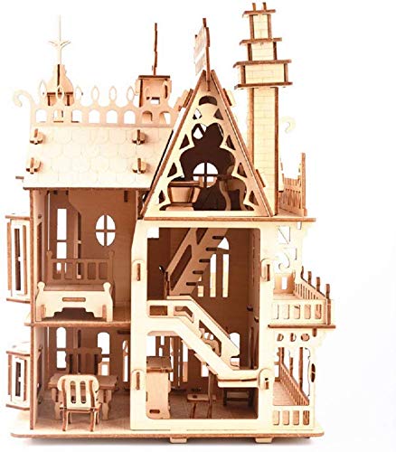 3D Puzzle House, Fantasy Villa Model Kit Diy Miniature Dolls House Kits Birthday Gift For Adults Teens (Fantasy Villa)