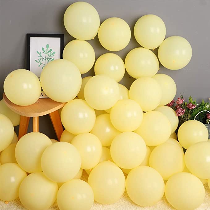 Party Port 12 inch HD Metallic Finish Balloons for Birthday/Anniversary Party Decoration (Pack of 25) (Pastel Yellow)