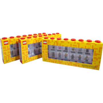 Lego Minifigure Display Case (Large 3-Pack Red)