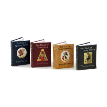4 Pcs Mini Books Dollhouse Accessories Children Story Miniature 1:12 Scale Illustrated Readable Books Beatrix Potter Set Of 4 Bo