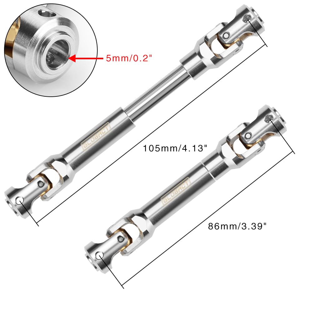 EPINON RC Drive Shaft Stainless Steel Driveshaft for 1/10 RC Crawler Car TRX4 Axial SCX10 Upgrade Parts(86-105mm)