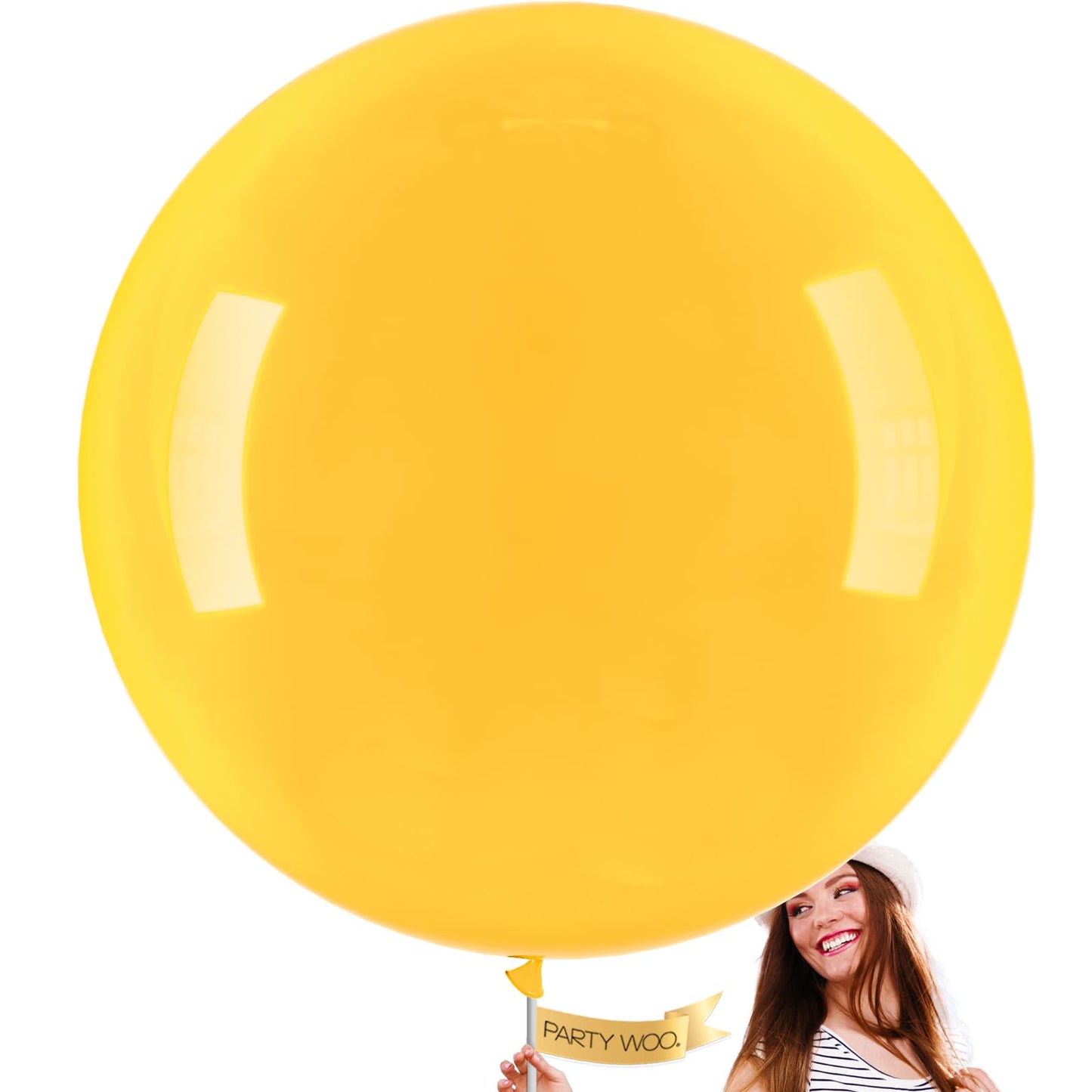 Partywoo Orange Large Balloons, 4 Pcs 36 Inch Balloons, Goldenrod Big Balloons, Orangey Yellow Giant Balloons, Jumbo Balloons For Birthday Party Decorations, Baby Shower Decorations, Orange-Y10