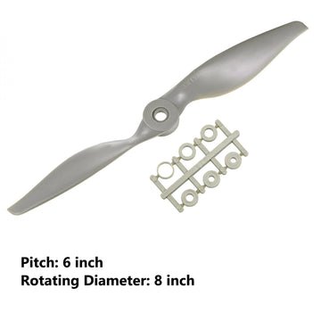 Top-Vigor 2Pcs Cw Rc Propellers 8060 8 X 6 Inch 2-Vane Rc Vehicle Propellers Replacement For Rc Airplane With Adapter Rings Nylo