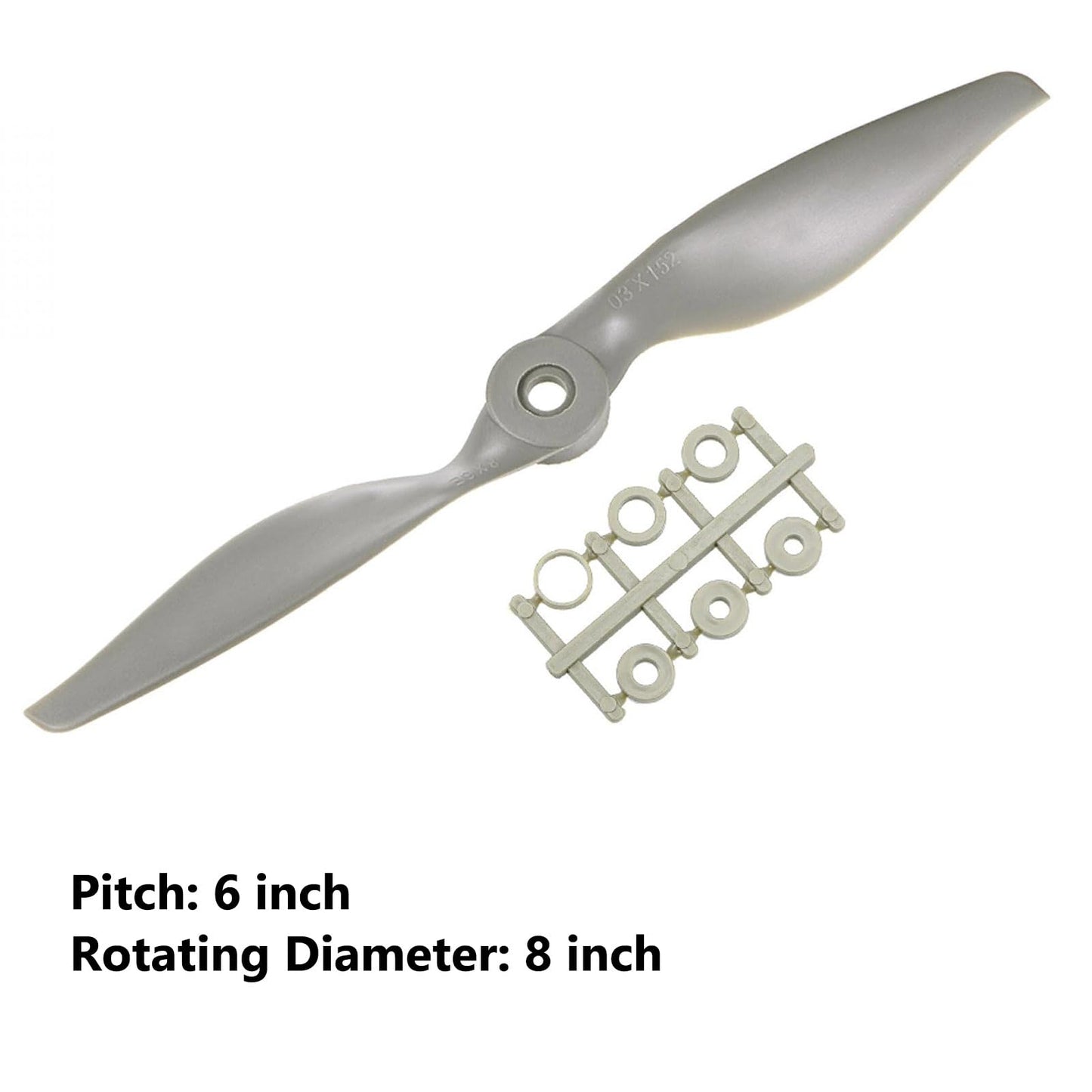 Top-Vigor 2Pcs Cw Rc Propellers 8060 8 X 6 Inch 2-Vane Rc Vehicle Propellers Replacement For Rc Airplane With Adapter Rings Nylo