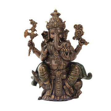 Ptc 8 Inch Sitting Ganesha Indian Hindu Mythological Statue Figurine