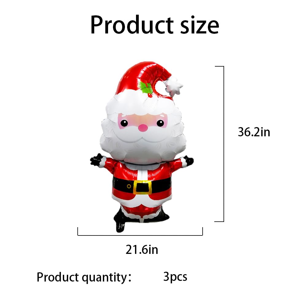 Hadckja Santa Claus Balloons Christmas Balloons Cute Santa Claus Foil Balloons For Christmas-Themed Party Birthday Party Supplie