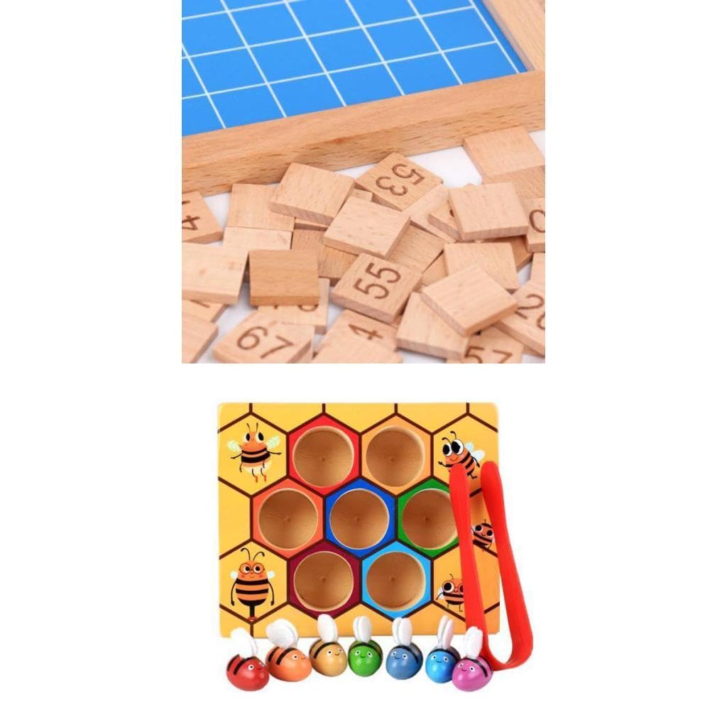BnfWooden Montessori Bee Cliping Box & Consecutive Numbers Sorting Kids Toy|Toys & Hobbies|Preschool Toys & Pretend Play|Wooden 