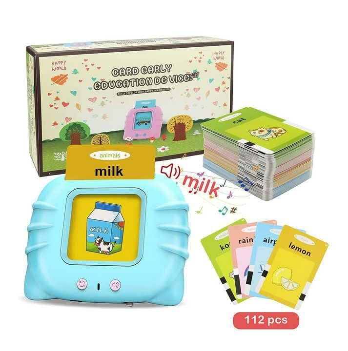 Bluebell Flash Card Device Early Education Toy For Kids Electronic English Words Reading Flash Cards Toy 112 Pcs Card Random Col