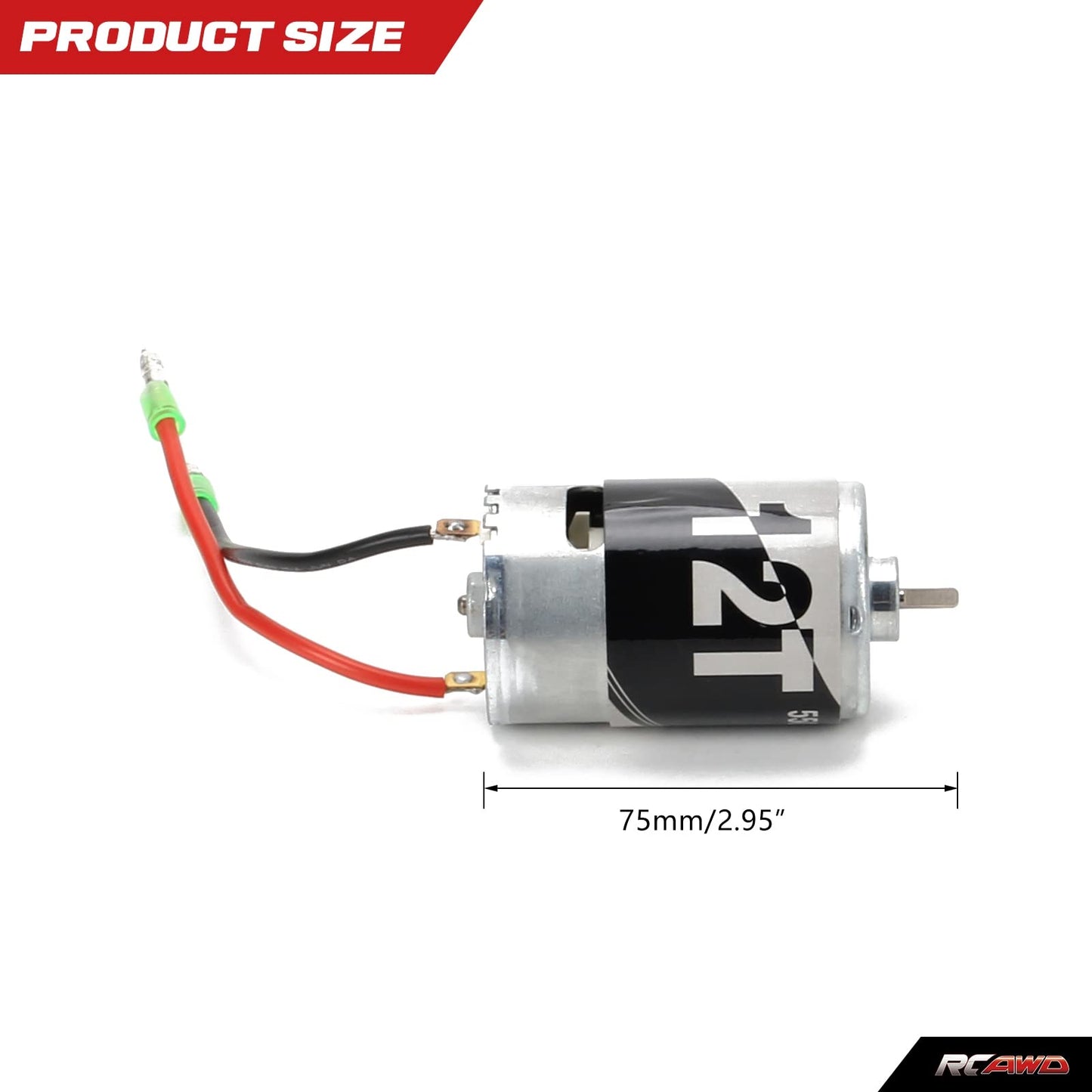 RCAWD 550 12T Brushed Motor for 1/10 ARRMA 3s &Mega Vorteks Senton Granite Big Rock Typhon, Slash 4x4 2WD Redcat Volcano EPX ECX