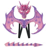Kids Dinosaur Costume Dress Up Wings Dragon Tail Mask Set Halloween for Children Birthday Party Favors Gifts (Purple)