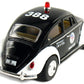Kinsmart 5'' Classic Volkswage 1967 Beetle Police car 1:32 Scale (Black/White)