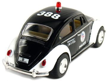Kinsmart 5'' Classic Volkswage 1967 Beetle Police car 1:32 Scale (Black/White)