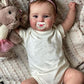 Icradle 20Inch50Cm Reborn Baby Dolls Silicone Vinyl Full Body Realistic Newborn Toddler Doll With Brown Hair Anatomically Correct Washable Toy For Age3+