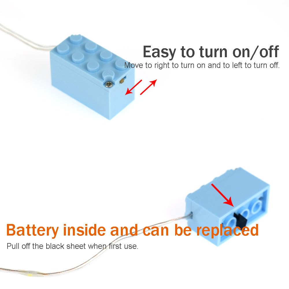 Pamvava Lights Cable Led Lighting Kit Building Blocks Set, Light Up Bricks Accessories Diy Decoration Toys, Compatible With Majo