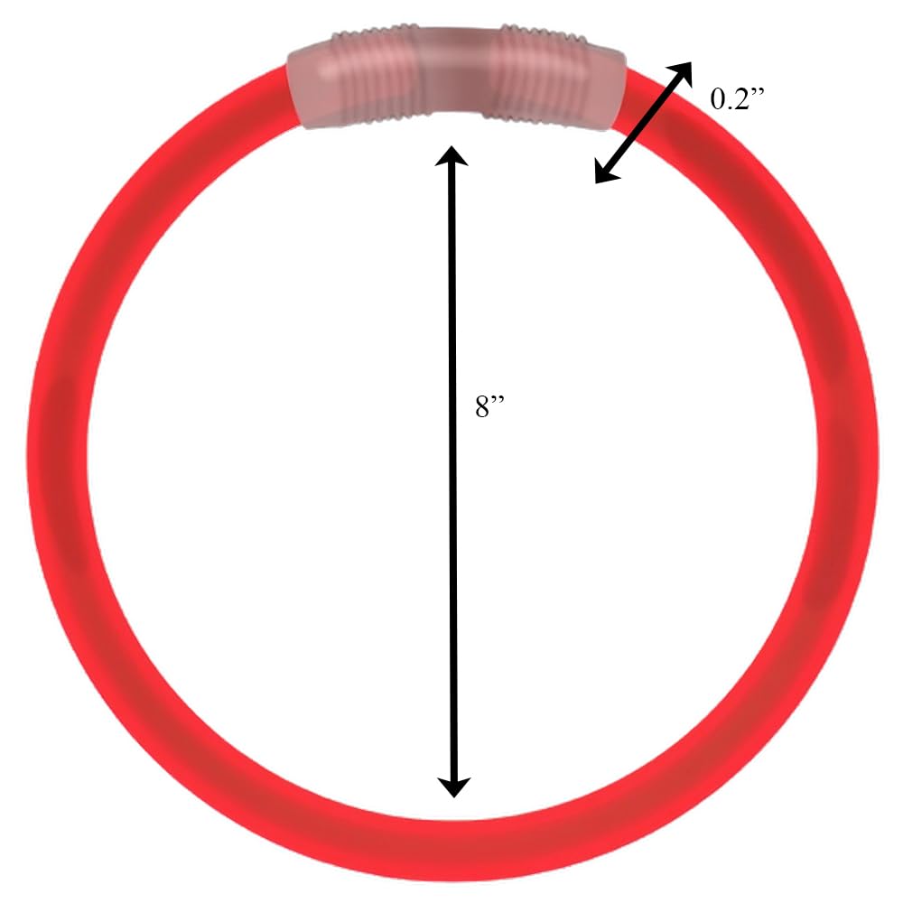 blinkee Tube of 100 Light-Up-The-Night Liberty Model, Non-Toxic Red Glow Bracelets, Perfect for Fourth of July & Fundraisers, Sa