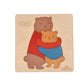 EKOPLAYs Wooden Hugs Bear Puzzles for Kids, 7 Piece Jigsaw Puzzle for PreSchool Kids, Learning Educational Toys Gifts for Boys 