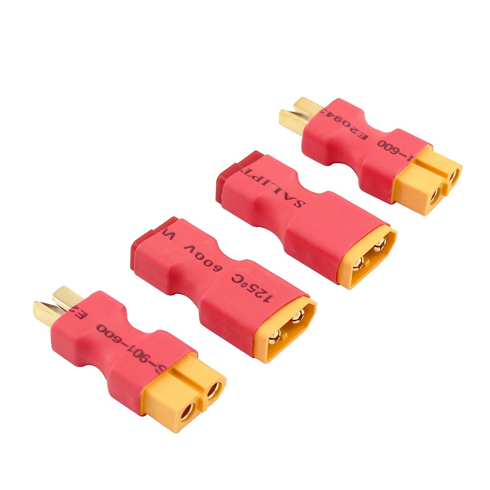 OliRC 4pcs No Wires Connector: XT60 XT-60 to T-Plug Deans Style Male Female Connector Adapter(C17-4)